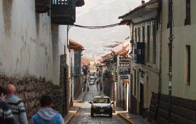 Cusco Street with Cars