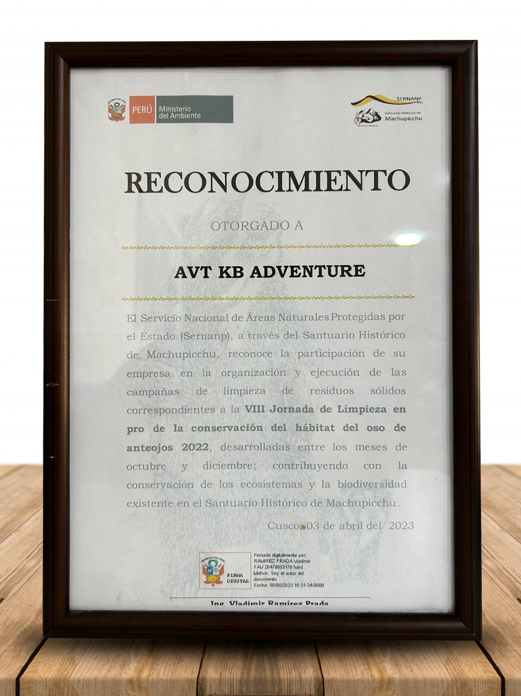 Reconocimiento Sernanp